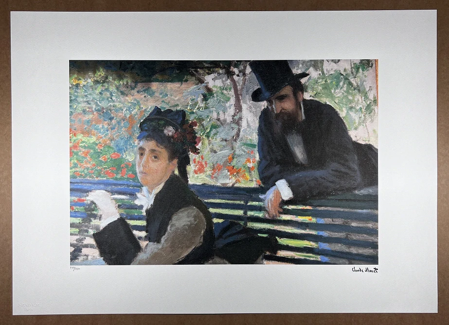 Obraz | Claude Monet | Madam Monet na zahradní lavičce