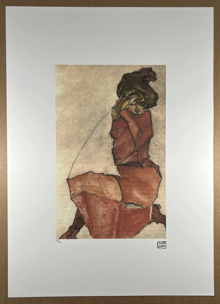 Obraz | Egon Schiele | Sedící žena v červených šatech