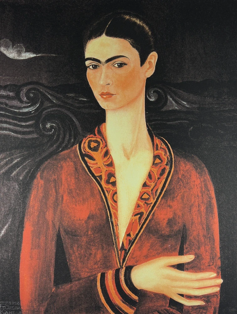 Obraz | Frida Kahlo | Autoportrét v červených šatech