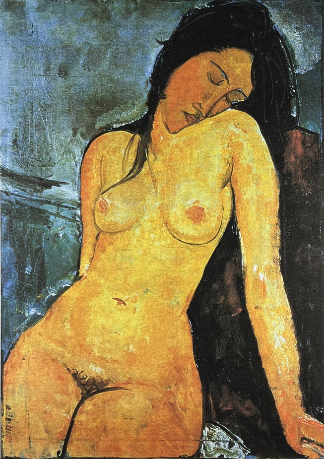 Obraz | Amedeo Modigliani | Sedící akt se sklopenou hlavou