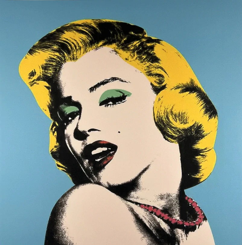 Obraz | Andy Warhol | Marilyn s náhrdelníkem | tyrkysová