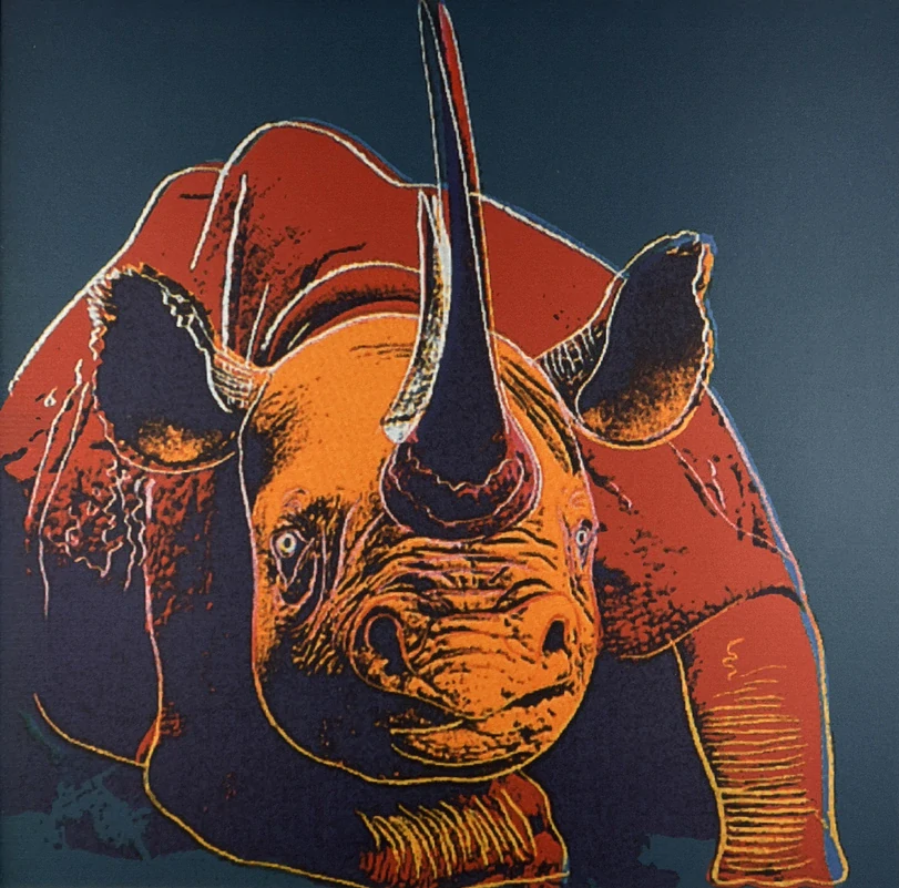 Obraz | Andy Warhol | Nosorožec černý | tmavě modrá