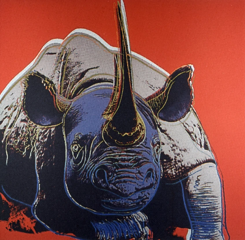 Obraz | Andy Warhol | Nosorožec černý | červená