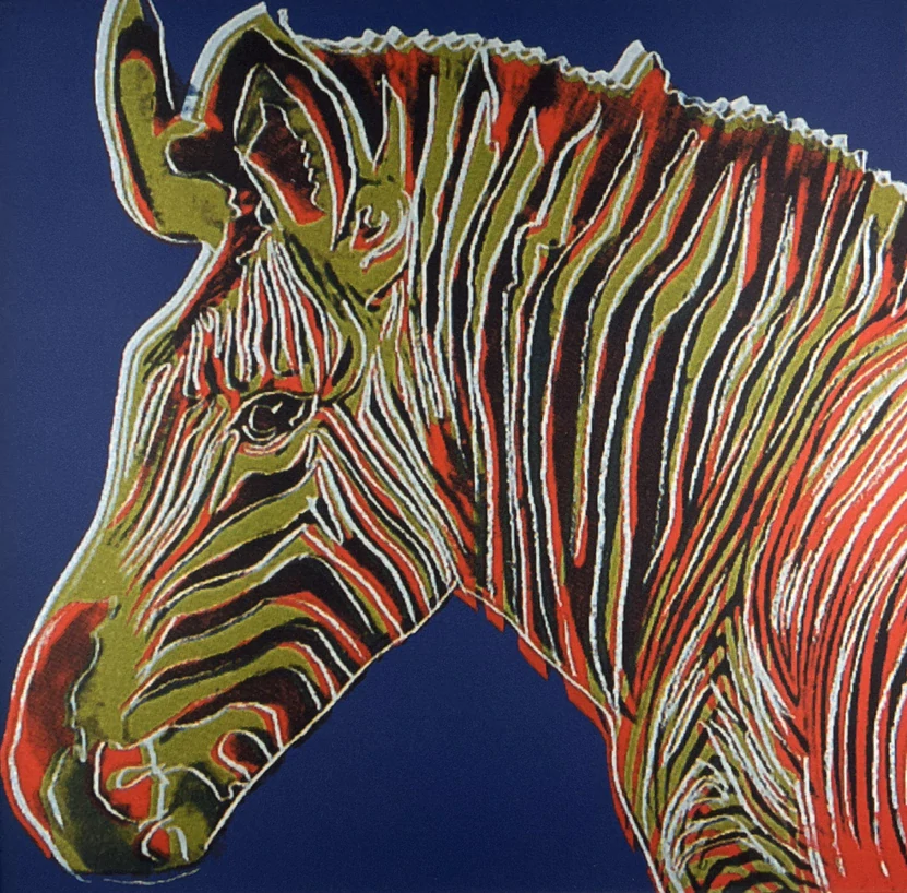 Obraz | Andy Warhol | Zebra Grévyho | tmavě modrá