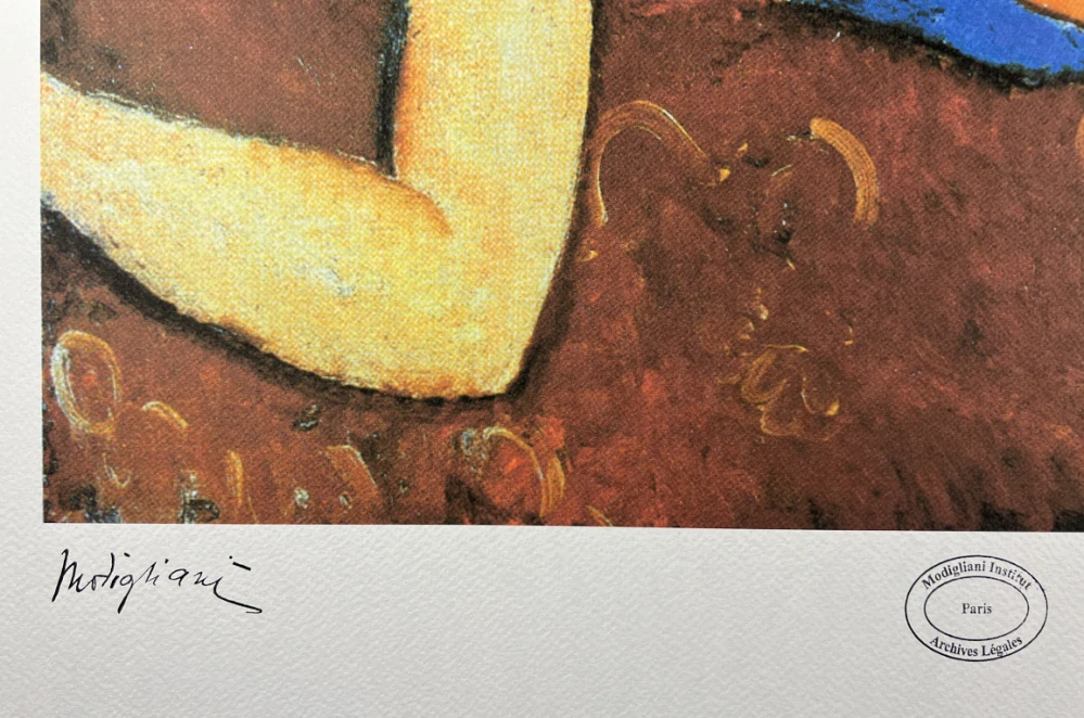 Obraz | Amedeo Modigliani | Ležící akt s modrým polštářem