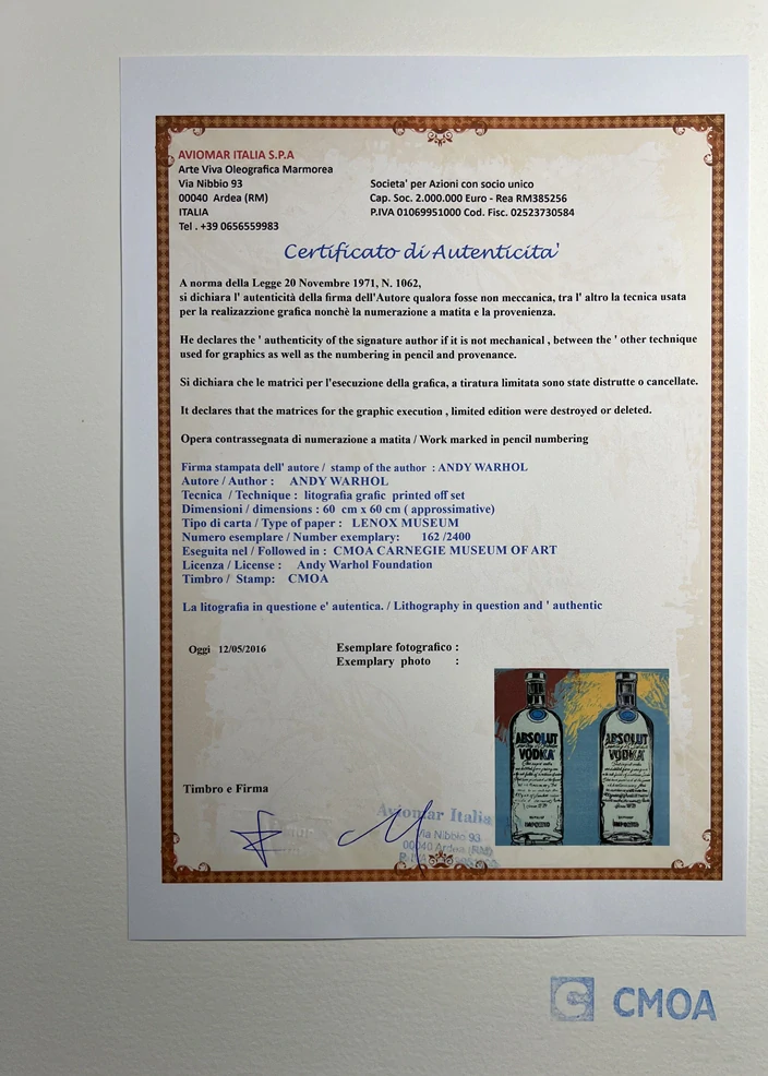 Obraz | Andy Warhol | Absolut Vodka