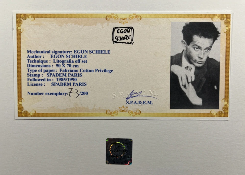 Obraz | Egon Schiele | Ležící akt