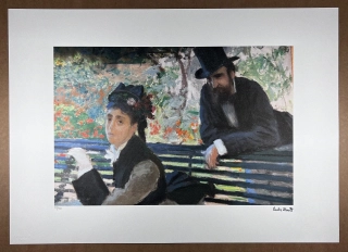 Obraz | Claude Monet | Madam Monet na zahradní lavičce