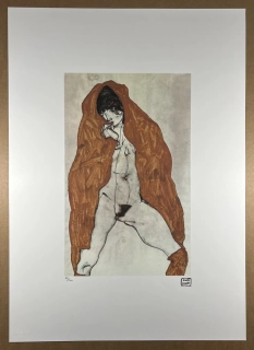 Obraz | Egon Schiele | Akt v hnědém rouchu