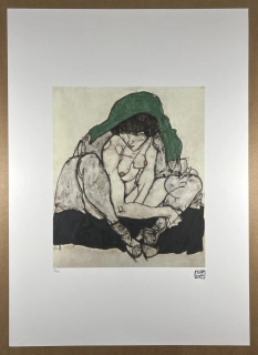 Obraz | Egon Schiele | Žena se zeleným šátkem