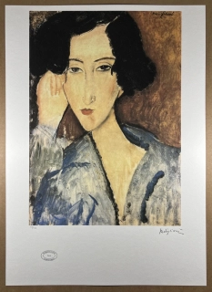Obraz | Amedeo Modigliani | Portrét ženy v modrých šatech