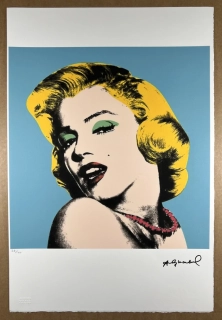 Obraz | Andy Warhol | Marilyn s náhrdelníkem | tyrkysová