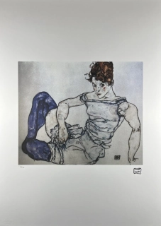 Obraz | Egon Schiele | Dáma v modrých punčochách